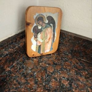 Icon St. Gabriel the Archangel Handcrafted Painting or Print Varnished w/Wood